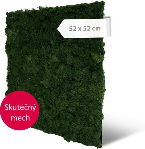 Akustický panel pravý mech v jemné, tmavě zelené barvě,  52 x 52 cm / Modular Wall 136678 AS Création