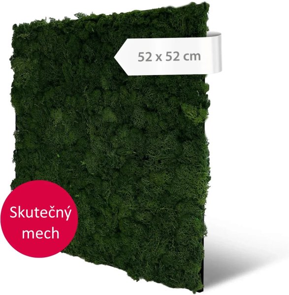 Akustický panel pravý mech v jemné, tmavě zelené barvě,  52 x 52 cm / Modular Wall 136678 AS Création