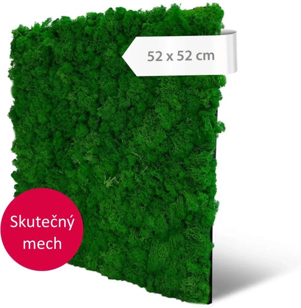 Akustický panel pravý mech ve svěží zelené barvě,  52 x 52 cm / Modular Wall 136675 AS Création