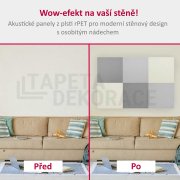 Akustický stěnový panel s geometrickým motivem, šedý filc, materiál rPET-plsť, rozměr 52 x 52 cm z kolekce Modular Wall A.S.Création - DD136735