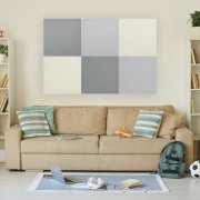 Akustický stěnový panel s geometrickým motivem, šedý filc, materiál rPET-plsť, rozměr 52 x 52 cm z kolekce Modular Wall A.S.Création - DD136735