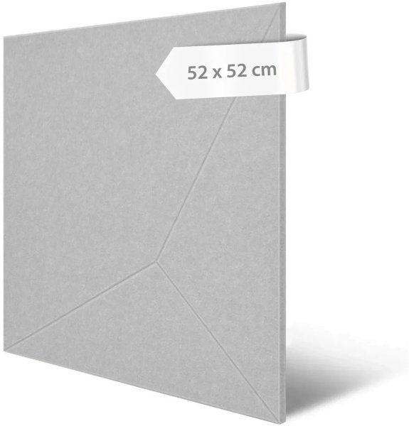 Akustický panel geometrický motiv, světle šedý filc, materiál rPET-plsť, 52 x 52 cm / stěnový obklad Modular Wall 136737 AS Création