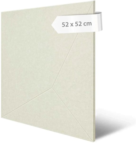 Akustický panel geometrický motiv, bílo-krémový filc, materiál rPET-plsť, 52 x 52 cm / stěnový obklad Modular Wall 136738 AS Création