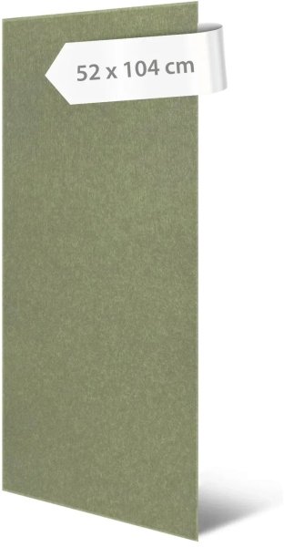 Akustický stěnový panel šalvějově zelený filc, materiál rPET-plsť, 52 x 104 cm / stěnový obklad Modular Wall 136742 AS Création