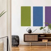 Akustický stěnový panel filc ve svěží limetkové barvě, materiál rPET-plsť, rozměr 104 x 52 cm z kolekce Modular Wall A.S. Création - DD136743