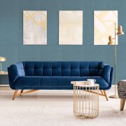 Akustický stěnový panel filc ve modré barvě, materiál rPET-plsť, rozměr 104 x 52 cm z kolekce Modular Wall A.S. Création - DD136744