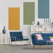 Akustický stěnový panel filc ve modré barvě, materiál rPET-plsť, rozměr 104 x 52 cm z kolekce Modular Wall A.S. Création - DD136744