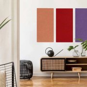 Akustický stěnový panel filc ve švestkově fialové barvě, materiál rPET-plsť, rozměr 104 x 52 cm z kolekce Modular Wall A.S. Création - DD136746