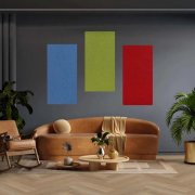 Akustický stěnový panel filc v třešňově červené barvě, materiál rPET-plsť, rozměr 104 x 52 cm z kolekce Modular Wall A.S. Création - DD136747