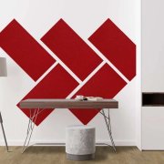 Akustický stěnový panel filc v třešňově červené barvě, materiál rPET-plsť, rozměr 104 x 52 cm z kolekce Modular Wall A.S. Création - DD136747