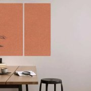 Akustický stěnový panel filc v korálově broskvové barvě, materiál rPET-plsť, rozměr 104 x 52 cm z kolekce Modular Wall A.S. Création - DD136748