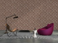 Moderní grafická vliesová tapeta, mozaika s motivem dřeva, kombinace béžové, hnědé a šedé barvy