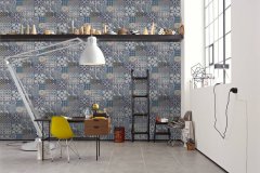 Moderní tapeta Obklady, kachličky, mozaika, azulejos v 3D optice