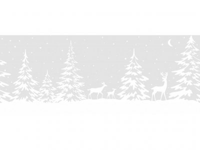 Vánoční statická bordura na sklo W1 (20 x 150 cm) / Dekorativní statické bordury Srnky v lese d-c-fix
