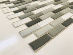 3D samolepící mozaika světle a tmavě šedá, bílá, pravidelná