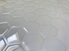 3D samolepící mozaika bílá, hexagon
