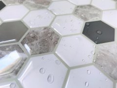 3D samolepící mozaika šedá, hexagon