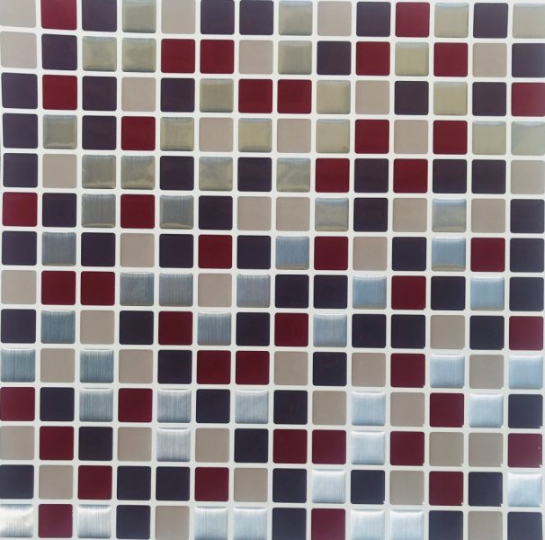 3D samolepící mozaika červená (30 x 30 cm) / silikonové samolepky mozaiky PAVEMOSA