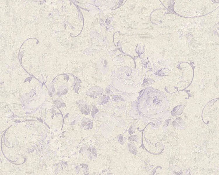 Vliesová tapeta 37224-5 zámecká, květy fialová, stříbrná / Vliesové tapety na zeď 372245 Romantico (0,53 x 10,05 m) A.S.Création