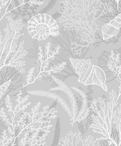 Vliesová tapeta, šedá, mořský motiv 0,53 x 10,05 m / Tapety na zeď Mona 81687 Marburg