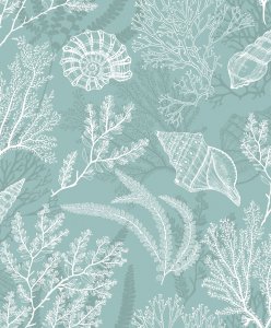 Vliesová tapeta, zelená, mořský motiv 0,53 x 10,05 m / Tapety na zeď Mona 81688 Marburg