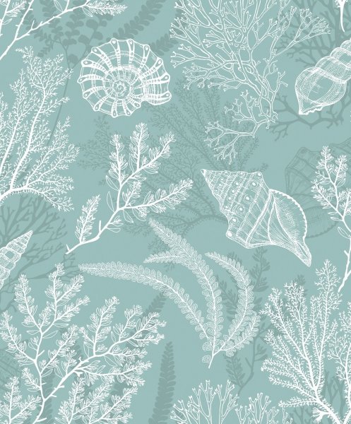 Vliesová tapeta, zelená, mořský motiv 0,53 x 10,05 m / Tapety na zeď Mona 81688 Marburg