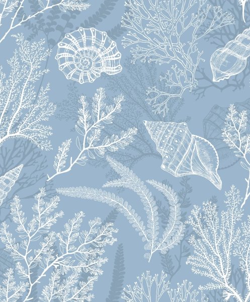 Vliesová tapeta, modrá, mořský motiv 0,53 x 10,05 m / Tapety na zeď Mona 81689 Marburg