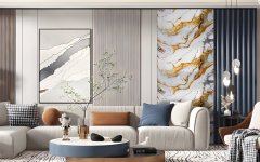 Samolepicí velkoformátový panel XXL MAR004 - zlatý mramor Carrara o rozměru 120 x 280 cm