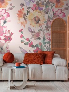 Tapetový stěnový panel kytice na jemném pozadí Amelia 791453 / Cosmo Living vliesová tapeta 79145-3 (role 0,53 x 8,80 m) A.S.Création