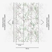 Tapetový designový panel Cecilia - vliesová fototapeta s jemnými úponky listů v pastelových tónech – barvy zelená, fialová, bílá -  z kolekce Cosmo Living od A.S. Création