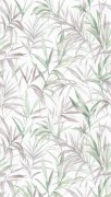 Tapetový designový panel Cecilia - vliesová fototapeta s jemnými úponky listů v pastelových tónech – barvy zelená, fialová, bílá -  z kolekce Cosmo Living od A.S. Création
