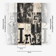 Tapetový designový panel Noviny - vliesová fototapeta s koláží novinových tisků a typografie – barvy krémová, černá, šedá - z kolekce Cosmo Living od A.S. Création