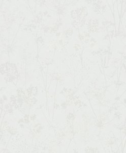 Vliesová tapeta, bílá s rostlinným vzorem 0,53 x 10,05 m / Tapety na zeď Mona 82462 Marburg