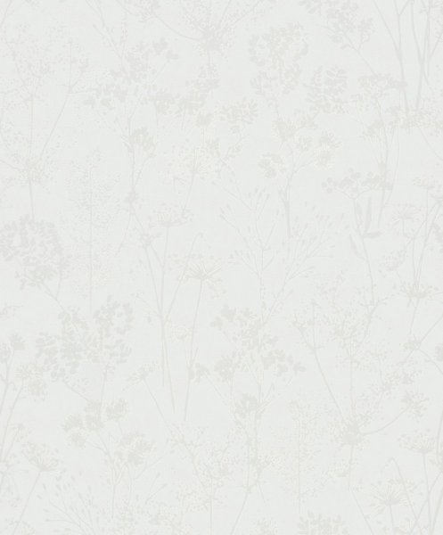 Vliesová tapeta, bílá s rostlinným vzorem 0,53 x 10,05 m / Tapety na zeď Mona 82462 Marburg