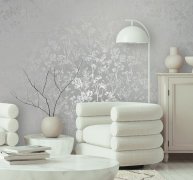 Vliesová tapeta, bílá s rostlinným vzorem 0,53 x 10,05 m / Tapety na zeď Mona 82462 Marburg