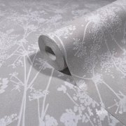 Vliesová tapeta, šedá s rostlinným vzorem 0,53 x 10,05 m / Tapety na zeď Mona 82464 Marburg
