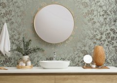 Vliesová tapeta, zelená se stříbrným rostlinným vzorem 0,53 x 10,05 m / Tapety na zeď Mona 82465 Marburg