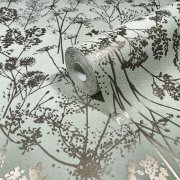 Vliesová tapeta, zelená se stříbrným rostlinným vzorem 0,53 x 10,05 m / Tapety na zeď Mona 82465 Marburg