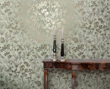 Vliesová tapeta, zelená se stříbrným rostlinným vzorem 0,53 x 10,05 m / Tapety na zeď Mona 82465 Marburg