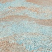 Moderní vliesová tapeta s abstraktním vlnovým vzorem, lehce lesklou a rovnoměrnou texturou – kombinace barev modrá, krémová, měděná, metalická 786565 - kolekce Hot Spots německého výrobce A.S.Création