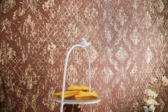 Vliesová tapeta 786723 s orientálním ornamentálním vzorem a hladkým texturovaným povrchem – kombinace barev červená, zlatá, metalická - kolekce Hot Spots německého výrobce A.S.Création