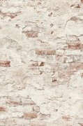Vliesová tapeta bílá, rezavá, hnědá, vintage cihlová stěna - vliesová tapeta na zeď Rasch