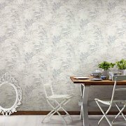 Vliesová tapeta krémová - béžová, šedá, listy, přírodní vzor - vliesová tapeta na zeď Rasch