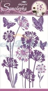 Samolepicí dekorace na zeď (60x33cm) Room Decor pampelišky fialové 1381