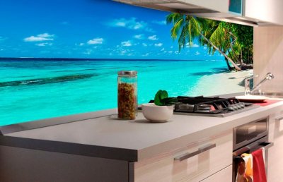 Fototapeta do kuchyně Pláž v ráji, 180 x 60 cm / KI-180-091 / samolepicí fototapety na kuchyňskou linku DIMEX