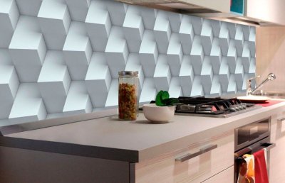 Fototapeta do kuchyně 3D krychlová zeď, 180 x 60 cm / KI-180-096 / samolepicí fototapety na kuchyňskou linku DIMEX