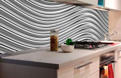 Fototapeta do kuchyně Stříbrné vlny, 180 x 60 cm / KI-180-103 / samolepicí fototapety na kuchyňskou linku DIMEX
