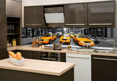Fototapeta do kuchyně Žluté taxi, 260 x 60 cm / KI-260-041 / samolepicí fototapety na kuchyňskou linku DIMEX