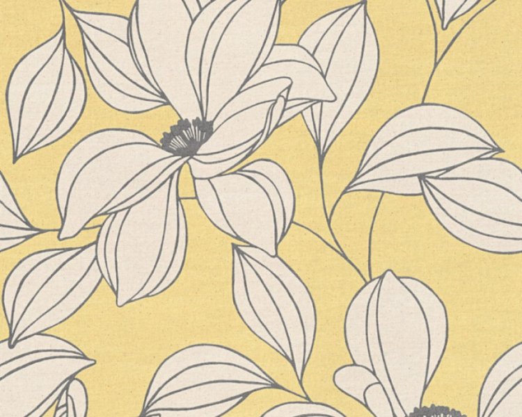 Vliesová tapeta žlutá, krémová květy 32795-1 / Tapety na zeď 327951 Urban Flowers (0,53 x 10,05 m) A.S.Création