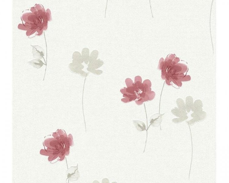 Vliesová tapeta 35911-2 červené květy / Tapety na zeď 359112 (0,53 x 10,05 m) A.S.Création